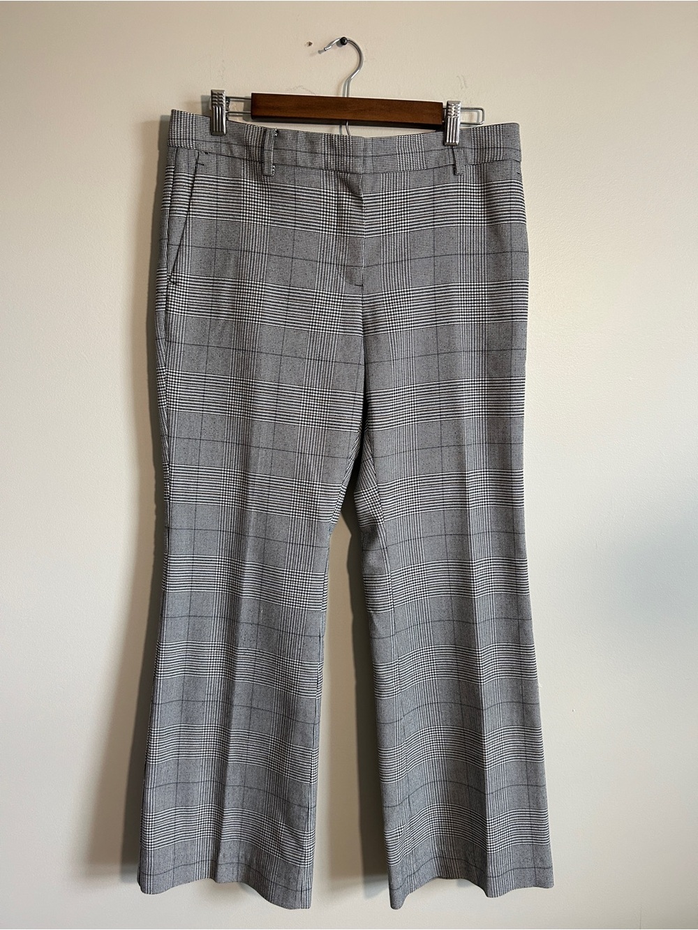 Ann Taylor Black and White Glen Plaid Trousers